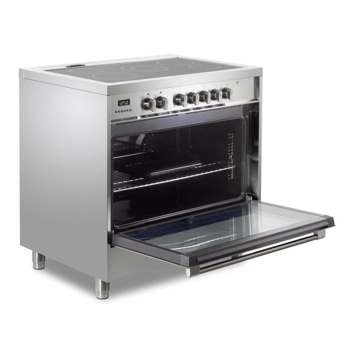 Verona Prima 36-Inch Freestanding Stainless Steel Electric Range With 5 Burners, 5.0 Cu. Ft. European Convection Oven and Sleek Design