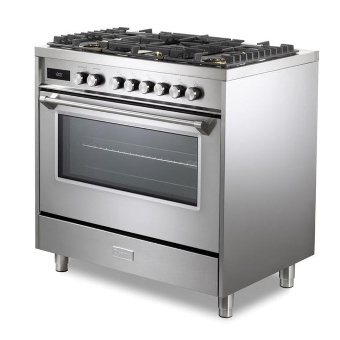 Verona Ultima 36-Inch 5.0 Cu. Ft. Colored Dual Fuel Freestanding Range with Five Brass Burners and Dual Convection Oven