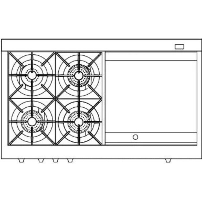 Capital Grand Chef Series 48-Inch Dual Fuel 4 Burner Specialty Cooktop Range