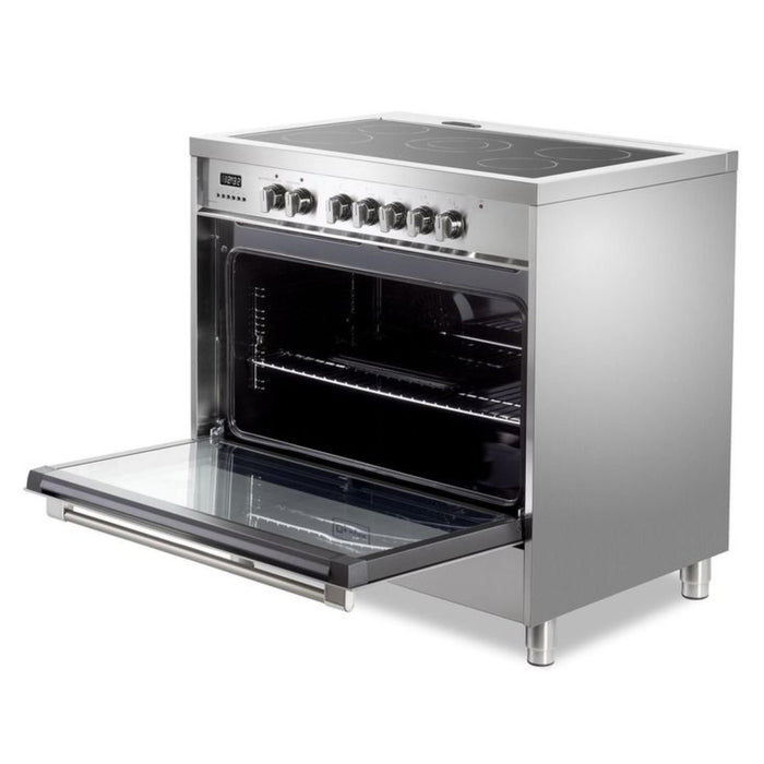 Verona Prima 36-Inch Freestanding Stainless Steel Electric Range With 5 Burners, 5.0 Cu. Ft. European Convection Oven and Sleek Design