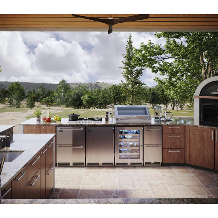 Perlick Signature Series  5.2 cu.ft Indoor Dual-Zone Refrigerator/Wine Reserve, Fully Integrated Panel-Ready Glass Door, Hinge Right, with Lock