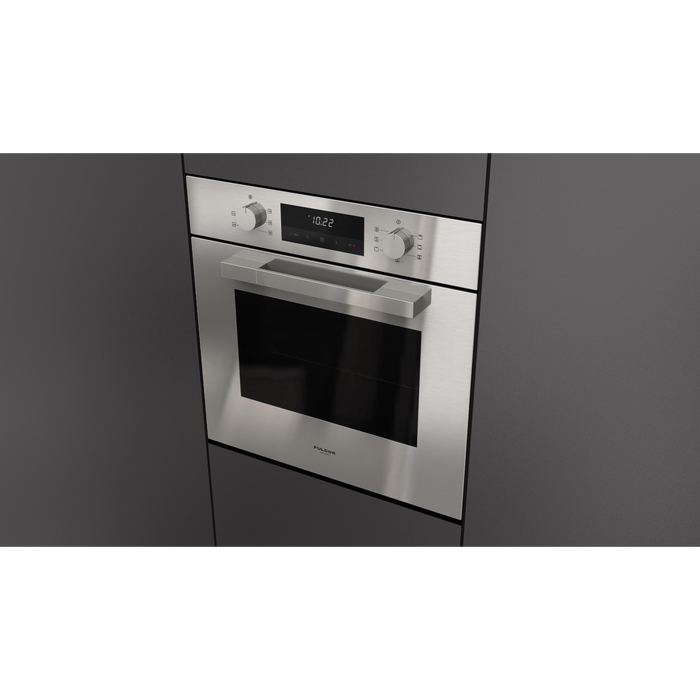 Fulgor Milano 24-Inch Matteo Built-In Electric Single Oven, 100 Series, Euro Height, Easy Clean Convection, 2 Standard Racks, Stainless Steel Finish