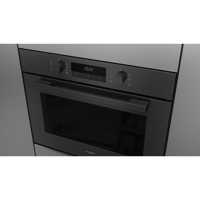 Fulgor Milano 30-Inch Matteo Built-In Electric Single Oven, 100 Series, Euro Height, Easy Clean Convection, 2 Standard Racks, Matte Black Finish