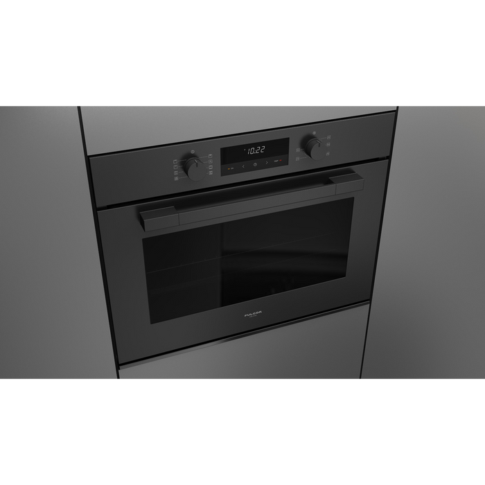 Fulgor Milano 30-Inch Matteo Built-In Electric Single Oven, 100 Series, Euro Height, Easy Clean Convection, 2 Standard Racks, Matte Black Finish
