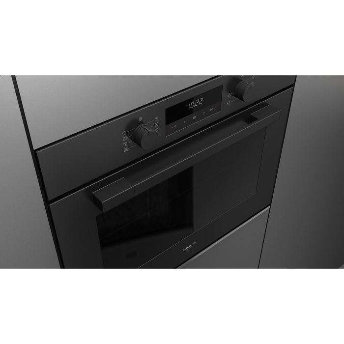 Fulgor Milano 30-Inch Matteo Built-In Electric Single Oven, 100 Series, Euro Height, Easy Clean Convection, 2 Standard Racks, Matte Black Finish