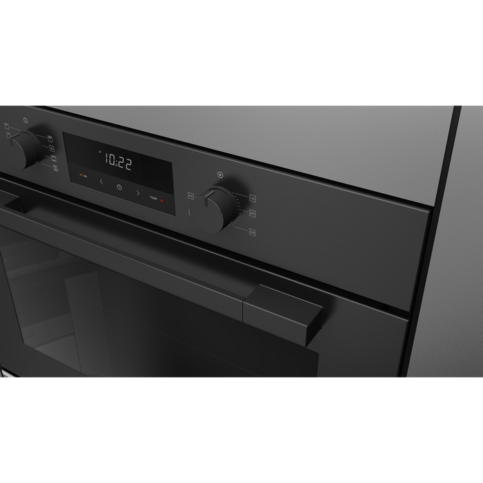 Fulgor Milano 30-Inch Matteo Built-In Electric Single Oven, 100 Series, Euro Height, Easy Clean Convection, 2 Standard Racks, Matte Black Finish