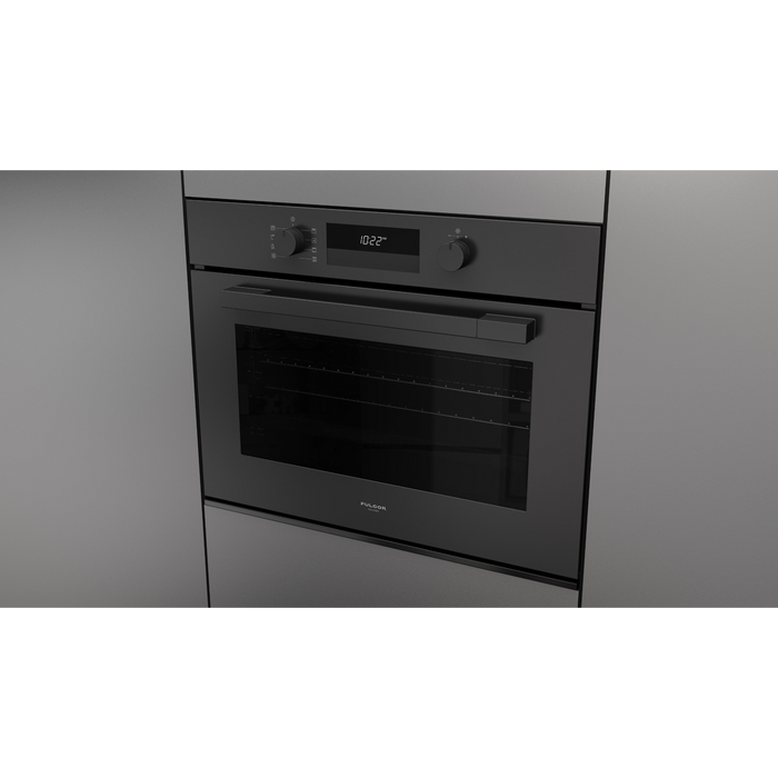 Fulgor Milano 30-Inch Matteo Built-In Electric Single Oven, 100 Series, Euro Height, Self-Clean Convection, Soft Close Door, 3 Standard Racks, Matte Black Finish