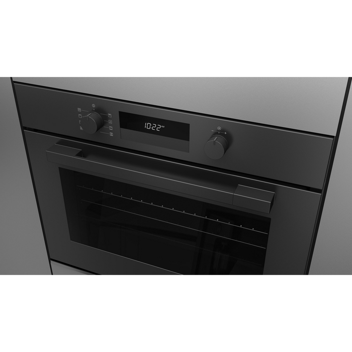 Fulgor Milano 30-Inch Matteo Built-In Electric Single Oven, 100 Series, Euro Height, Self-Clean Convection, Soft Close Door, 3 Standard Racks, Matte Black Finish