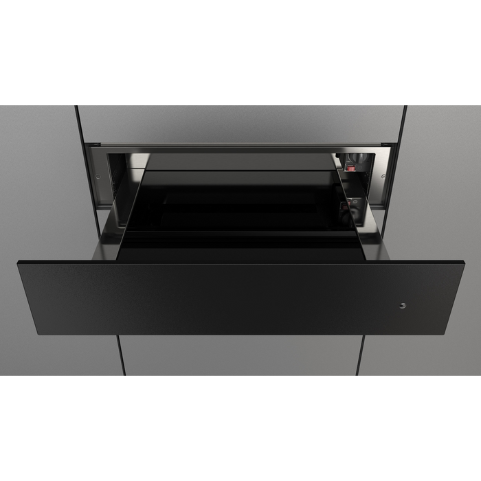 Fulgor Milano 24-Inch Matteo Built-In Warming Drawer, 400 Series, Matte Black, Push-to-Open, No Handle, Matches 400/700 Series 24-Inch Oven