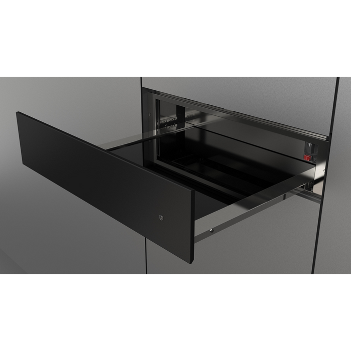Fulgor Milano 24-Inch Matteo Built-In Warming Drawer, 400 Series, Matte Black, Push-to-Open, No Handle, Matches 400/700 Series 24-Inch Oven