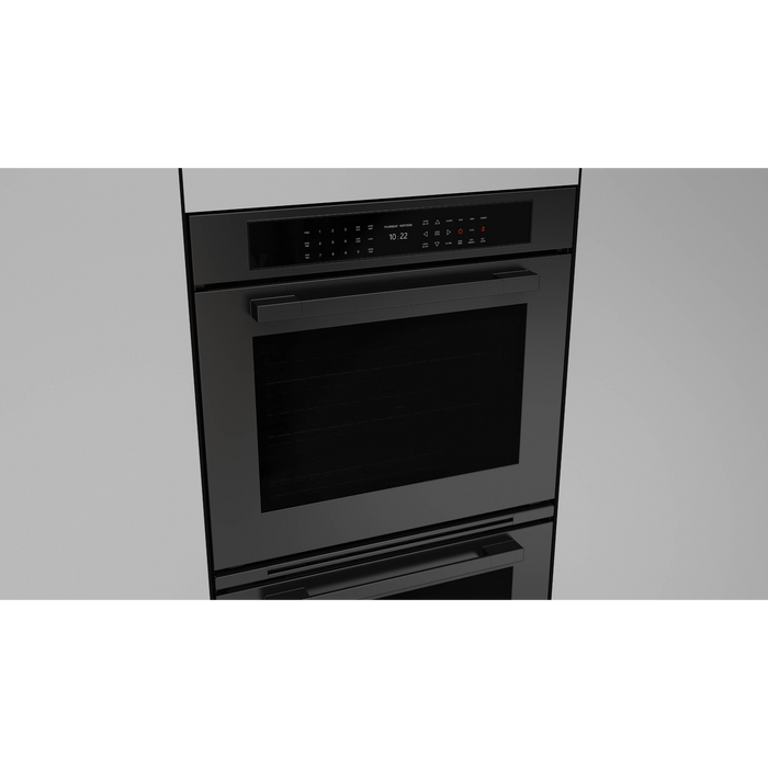 Fulgor Milano 30-Inch Matteo Built-In Electric Double Oven, 700 Series, Self-Clean, Dual Convection, Multi-Pass Broiler, Air Fry Function, Soft-Closing Door, 2 Standard Racks, 1 Telescopic Rack, Matte Black Finish