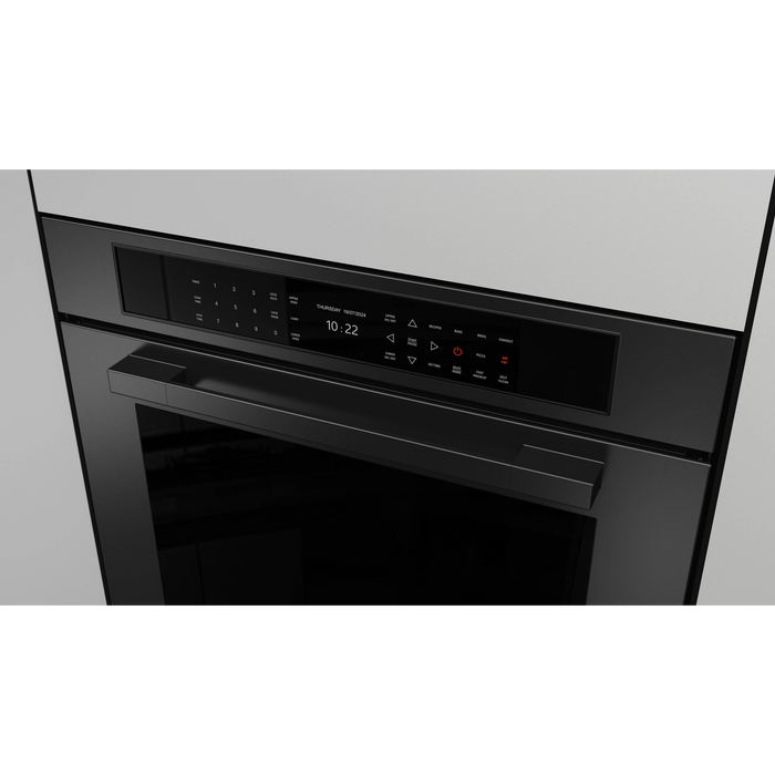 Fulgor Milano 30-Inch Matteo Built-In Electric Double Oven, 700 Series, Self-Clean, Dual Convection, Multi-Pass Broiler, Air Fry Function, Soft-Closing Door, 2 Standard Racks, 1 Telescopic Rack, Matte Black Finish