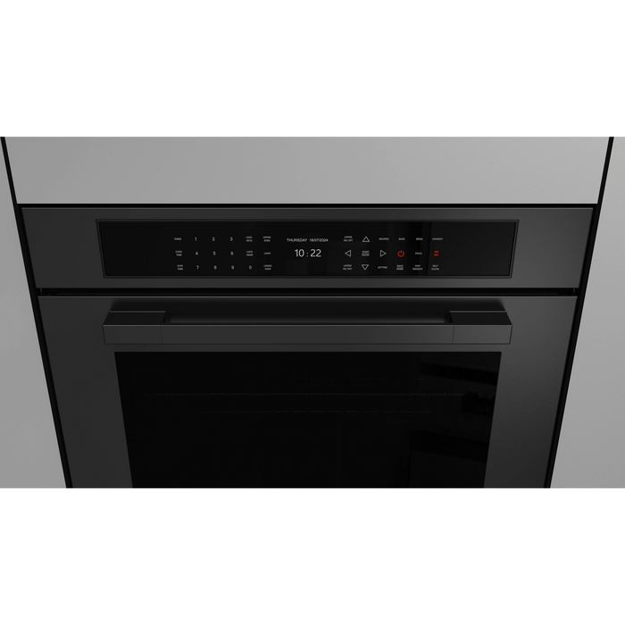 Fulgor Milano 30-Inch Matteo Built-In Electric Double Oven, 700 Series, Self-Clean, Dual Convection, Multi-Pass Broiler, Air Fry Function, Soft-Closing Door, 2 Standard Racks, 1 Telescopic Rack, Matte Black Finish