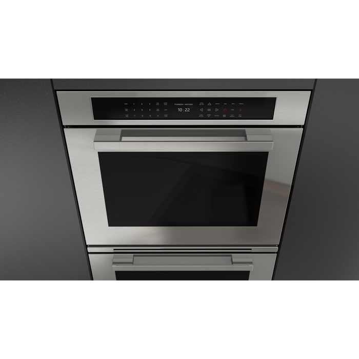 Fulgor Milano 30-Inch Matteo Built-In Electric Double Oven, 700 Series, Self-Clean, Dual Convection, Multi-Pass Broiler, Air Fry Function, Soft-Closing Door, 2 Standard Racks, 1 Telescopic Rack, Stainless Steel Finish