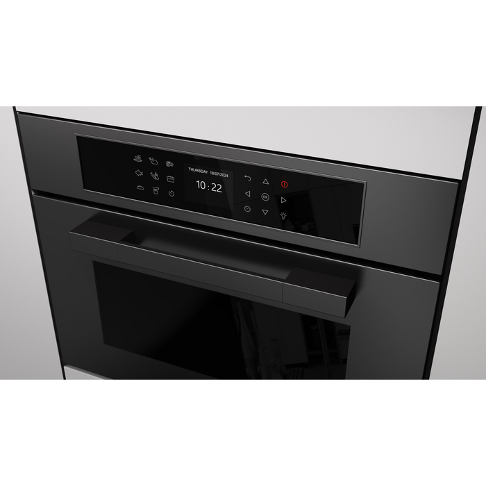 Fulgor Milano 24-Inch Matteo Built-In Steam Oven, 700 Series, Combination Steam Convection, Air Fry Function, Matte Black Finish