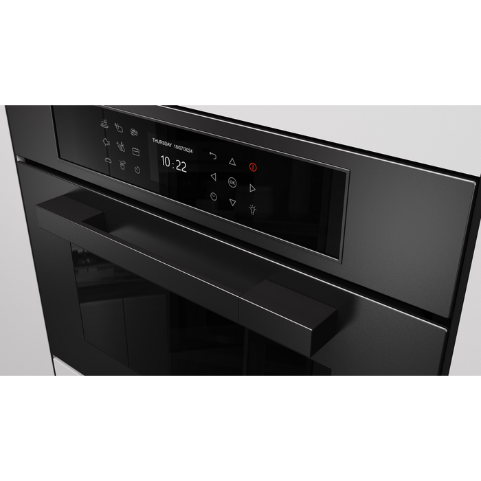 Fulgor Milano 24-Inch Matteo Built-In Steam Oven, 700 Series, Combination Steam Convection, Air Fry Function, Matte Black Finish