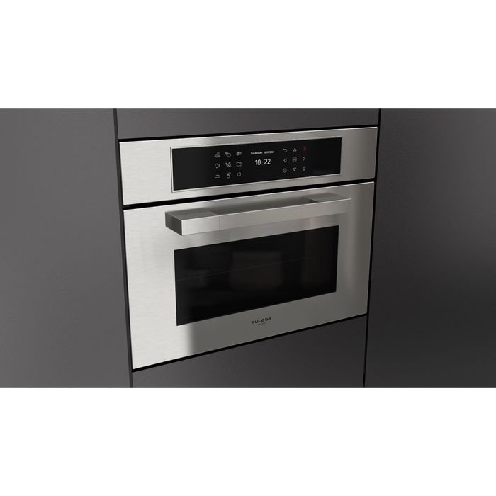 Fulgor Milano 24-Inch Matteo Built-In Steam Oven, 700 Series, Combination Steam Convection, Air Fry Function, Stainless Steel Finish
