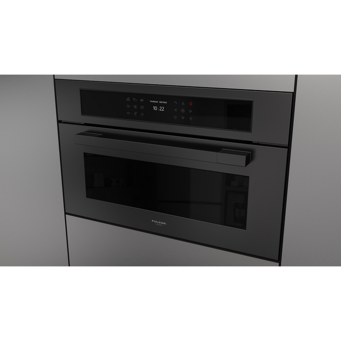 Fulgor Milano 30-Inch Matteo Built-In Steam Oven, 700 Series, Combination Steam Convection, Air Fry Function, Matte Black Finish