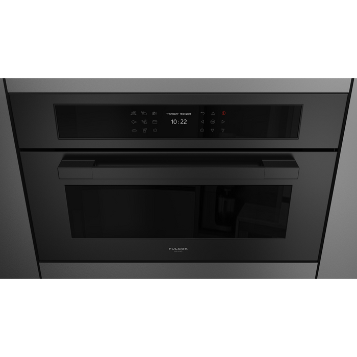 Fulgor Milano 30-Inch Matteo Built-In Steam Oven, 700 Series, Combination Steam Convection, Air Fry Function, Matte Black Finish