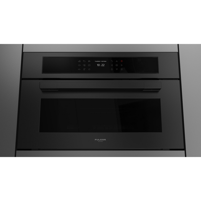 Fulgor Milano 30-Inch Matteo Built-In Steam Oven, 700 Series, Combination Steam Convection, Air Fry Function, Matte Black Finish