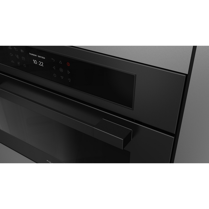Fulgor Milano 30-Inch Matteo Built-In Steam Oven, 700 Series, Combination Steam Convection, Air Fry Function, Matte Black Finish