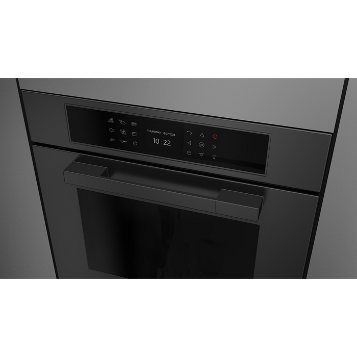 Fulgor Milano 24-Inch Matteo Built-In Electric Single Oven, 700 Series, Easy Clean, Dual Convection, Multi-Pass Broiler, Air Fry Function, 2 Standard Racks, Matte Black Finish