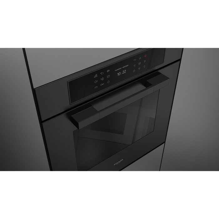 Fulgor Milano 24-Inch Matteo Built-In Electric Single Oven, 700 Series, Easy Clean, Dual Convection, Multi-Pass Broiler, Air Fry Function, 2 Standard Racks, Matte Black Finish