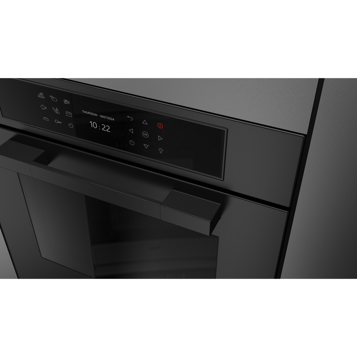 Fulgor Milano 24-Inch Matteo Built-In Electric Single Oven, 700 Series, Easy Clean, Dual Convection, Multi-Pass Broiler, Air Fry Function, 2 Standard Racks, Matte Black Finish
