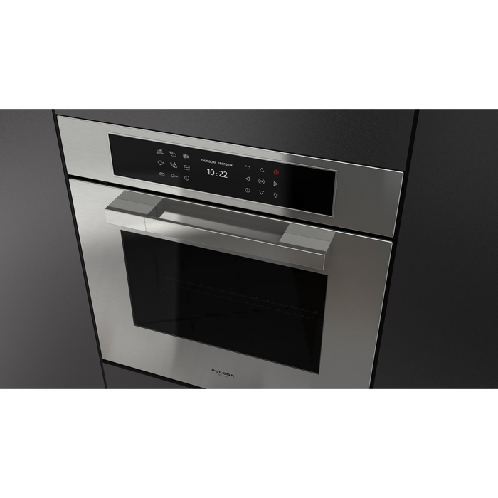 Fulgor Milano 24-Inch Matteo Built-In Electric Single Oven, 700 Series, Easy Clean, Dual Convection, Multi-Pass Broiler, Air Fry Function, 2 Standard Racks, Stainless Steel Finish