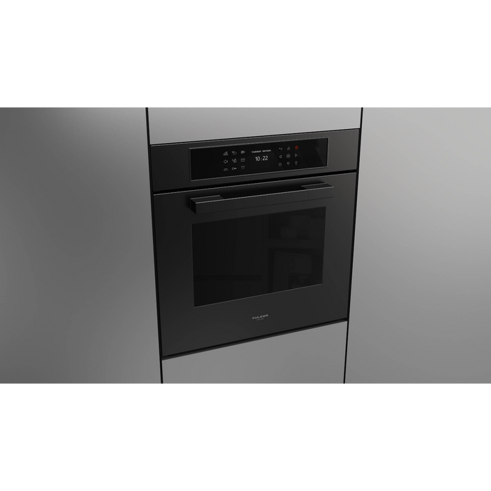 Fulgor Milano 24-Inch Matteo Built-In Electric Single Oven, 700 Series, Self-Clean, Dual Convection, Multi-Pass Broiler, Air Fry Function, Soft-Closing Door, 2 Standard Racks, 1 Telescopic Rack, Matte Black Finish
