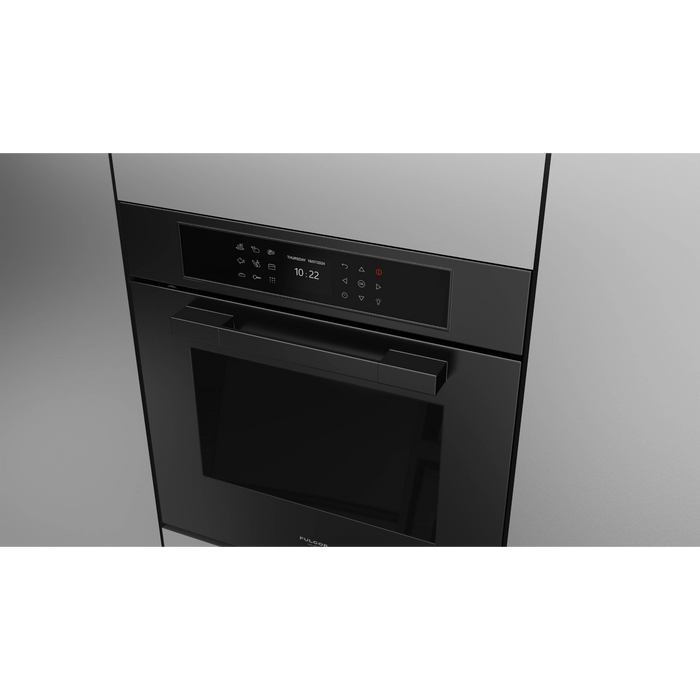 Fulgor Milano 24-Inch Matteo Built-In Electric Single Oven, 700 Series, Self-Clean, Dual Convection, Multi-Pass Broiler, Air Fry Function, Soft-Closing Door, 2 Standard Racks, 1 Telescopic Rack, Matte Black Finish