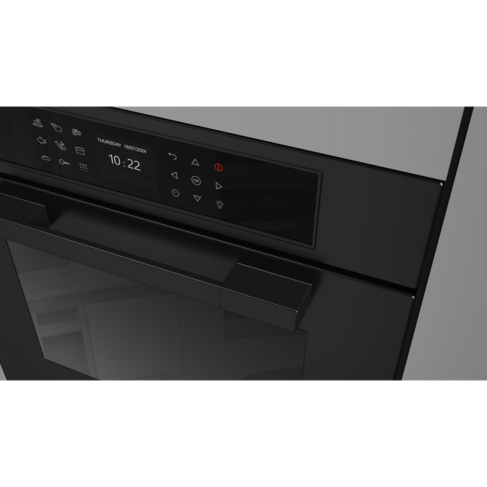 Fulgor Milano 24-Inch Matteo Built-In Electric Single Oven, 700 Series, Self-Clean, Dual Convection, Multi-Pass Broiler, Air Fry Function, Soft-Closing Door, 2 Standard Racks, 1 Telescopic Rack, Matte Black Finish