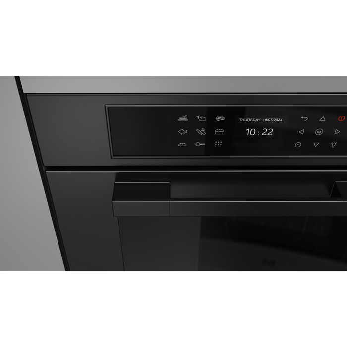 Fulgor Milano 24-Inch Matteo Built-In Electric Single Oven, 700 Series, Self-Clean, Dual Convection, Multi-Pass Broiler, Air Fry Function, Soft-Closing Door, 2 Standard Racks, 1 Telescopic Rack, Matte Black Finish
