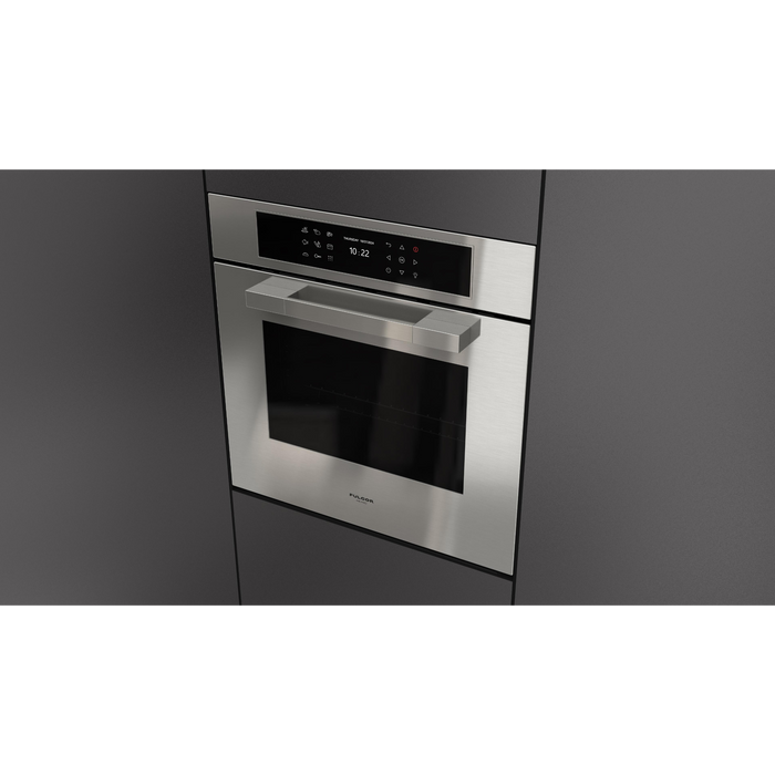 Fulgor Milano 24-Inch Matteo Built-In Electric Single Oven, 700 Series, Self-Clean, Dual Convection, Multi-Pass Broiler, Air Fry Function, Soft-Closing Door, 2 Standard Racks, 1 Telescopic Rack, Stainless Steel Finish