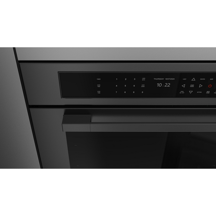 Fulgor Milano 30-Inch Matteo Built-In Electric Single Oven, 700 Series, Self-Clean, Dual Convection, Multi-Pass Broiler, Air Fry Function, Soft-Closing Door, 2 Standard Racks, 1 Telescopic Rack, Matte Black Finish