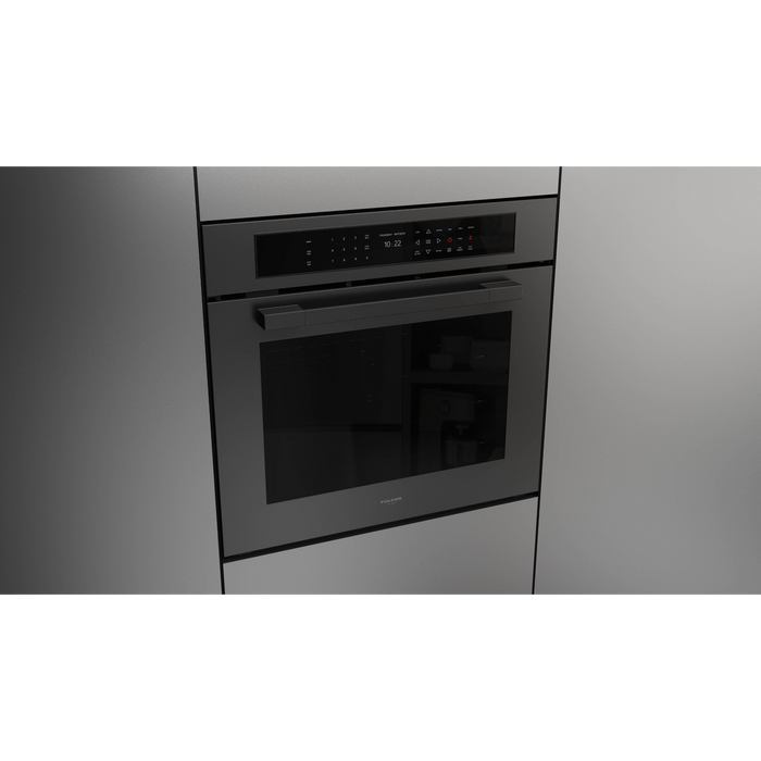Fulgor Milano 30-Inch Matteo Built-In Electric Single Oven, 700 Series, Self-Clean, Dual Convection, Multi-Pass Broiler, Air Fry Function, Soft-Closing Door, 2 Standard Racks, 1 Telescopic Rack, Matte Black Finish