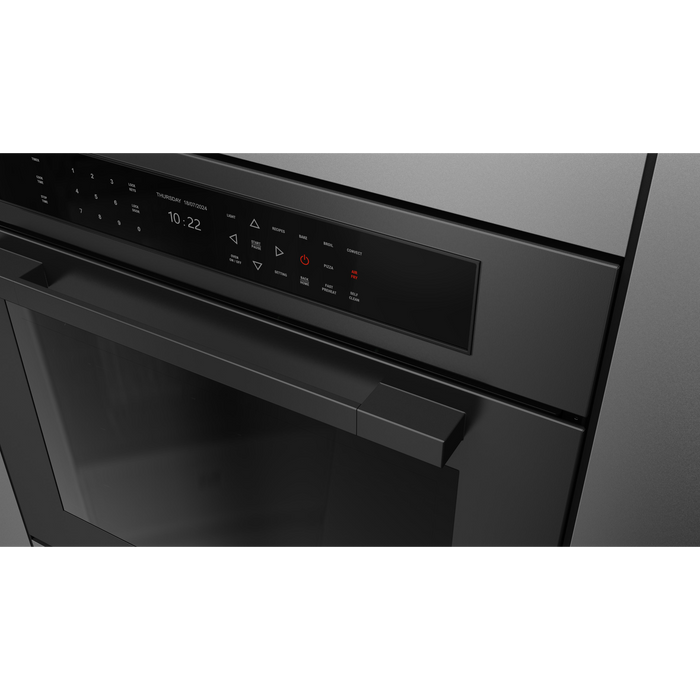 Fulgor Milano 30-Inch Matteo Built-In Electric Single Oven, 700 Series, Self-Clean, Dual Convection, Multi-Pass Broiler, Air Fry Function, Soft-Closing Door, 2 Standard Racks, 1 Telescopic Rack, Matte Black Finish