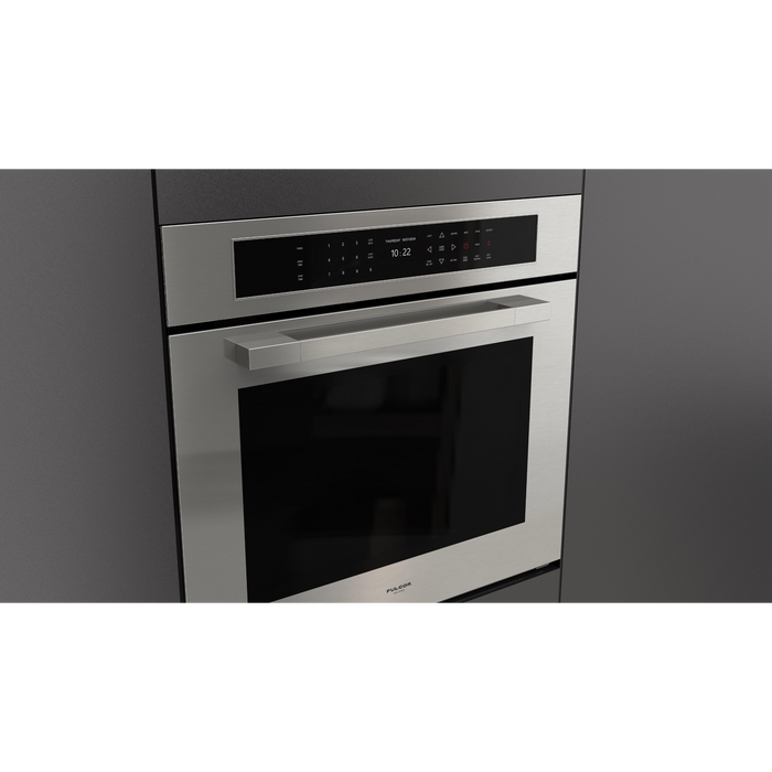 Fulgor Milano 30-Inch Matteo Built-In Electric Single Oven, 700 Series, Self-Clean, Dual Convection, Multi-Pass Broiler, Air Fry Function, Soft-Closing Door, 2 Standard Racks, 1 Telescopic Rack, Stainless Steel Finish