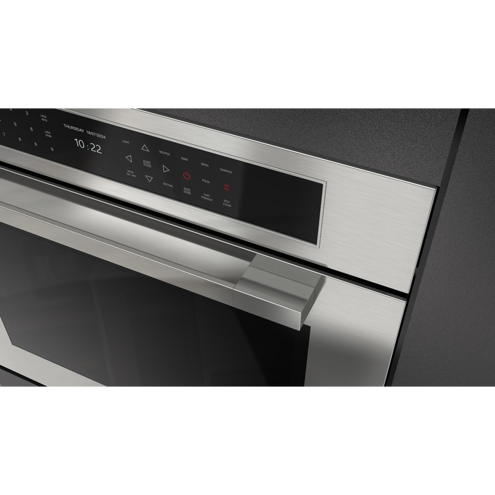 Fulgor Milano 30-Inch Matteo Built-In Electric Single Oven, 700 Series, Self-Clean, Dual Convection, Multi-Pass Broiler, Air Fry Function, Soft-Closing Door, 2 Standard Racks, 1 Telescopic Rack, Stainless Steel Finish