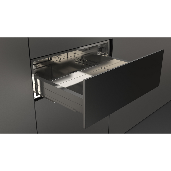Fulgor Milano 30-Inch Matteo Built-In Warming Drawer, 700 Series, Matte Black, Push-to-Open, No Handle