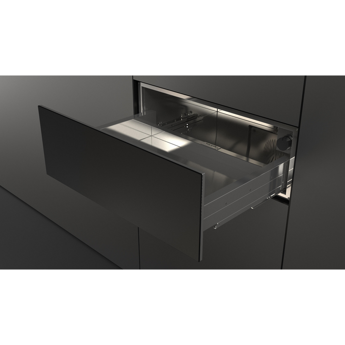 Fulgor Milano 30-Inch Matteo Built-In Warming Drawer, 700 Series, Matte Black, Push-to-Open, No Handle