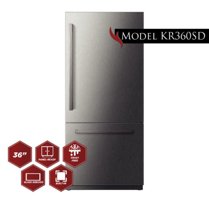 Kucht KR360SD Counter-Depth Panel-Ready Single Door Refrigerator in Stainless Steel