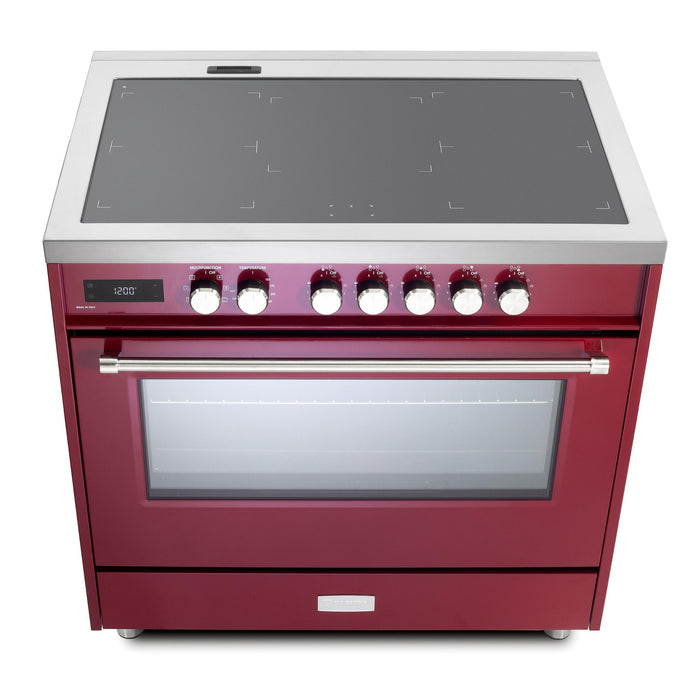 Verona Ultima 36-Inch 5.0 Cu. Ft. Colored Freestanding Induction Range with Five Cooking Zones, Dual Convection, and Air Fry