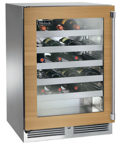 Perlick Signature Series 18" Outdoor Marine-Grade Wine Reserve, Panel-Ready Glass Door