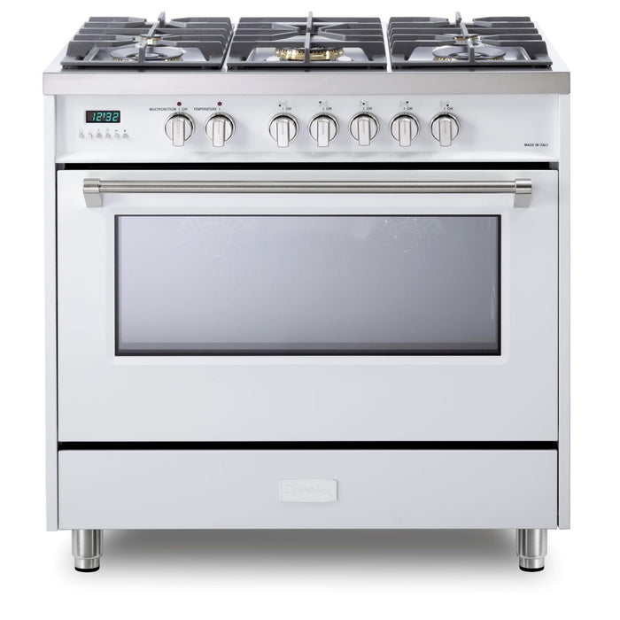 Verona 36-Inch 5.0 Cu. Ft. Colored Designer Series Dual Fuel Range with Five Sealed Burners and True European Convection Oven