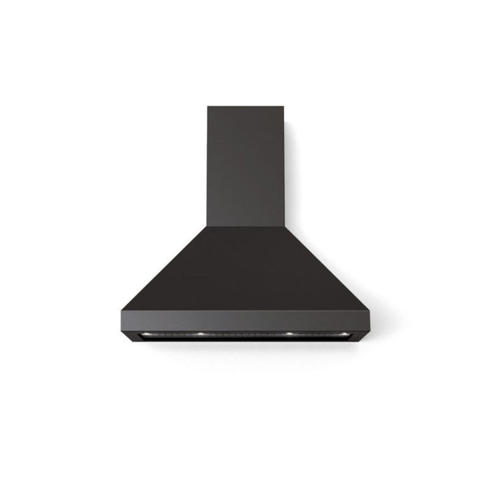 Verona 36-Inch Designer Series Matte Black Chimney Wall Mount Range Hood with 600 CFM, 4 Speed Fan and LED Lighting