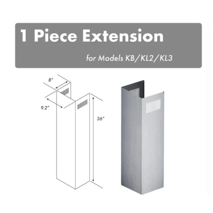 ZLINE 1-36" Chimney Extension for 9 ft. to 10 ft. Ceilings