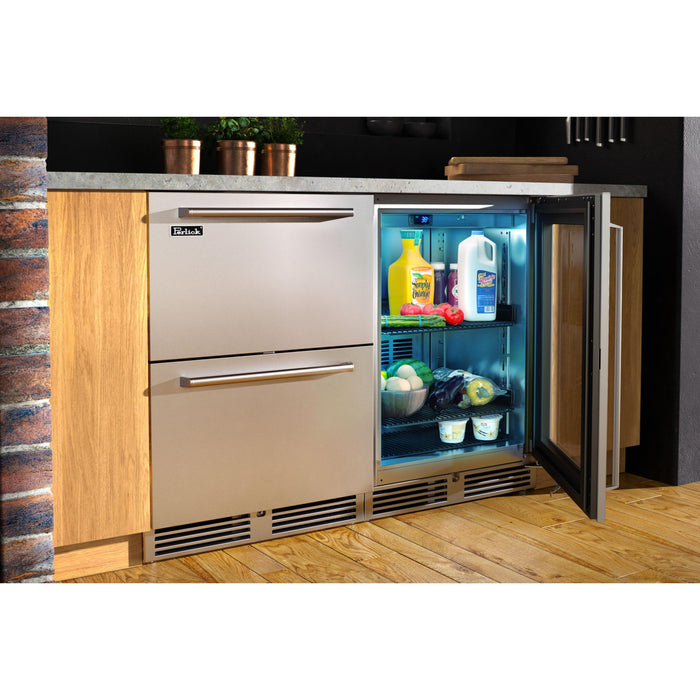 Perlick Signature Series 5.2 cu.ft Indoor Refrigerator, Stainless Steel Solid Door, Hinge Left