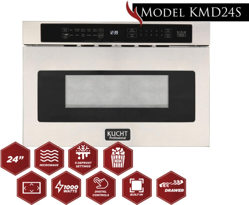 Kucht KMD24S Built-In Microwave in Stainless Steel
