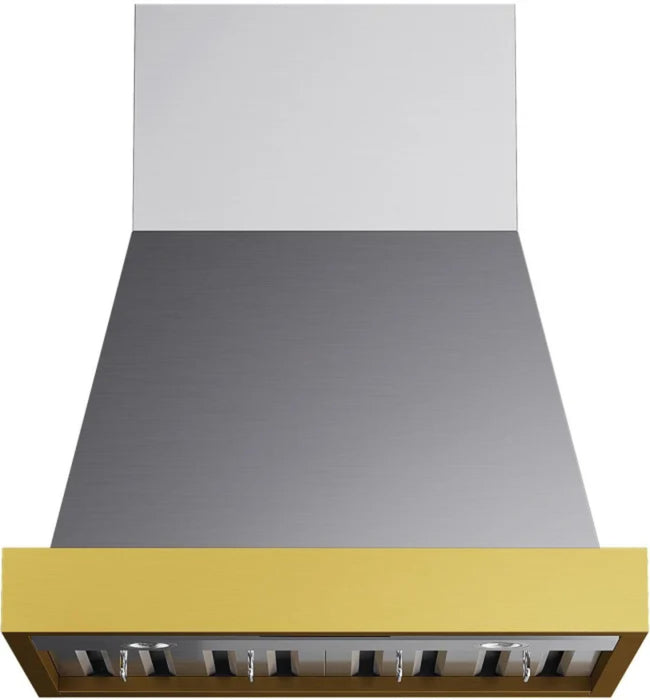 Kucht KRH48SG Wall Mount Range Hood in Stainless Steel and Gold